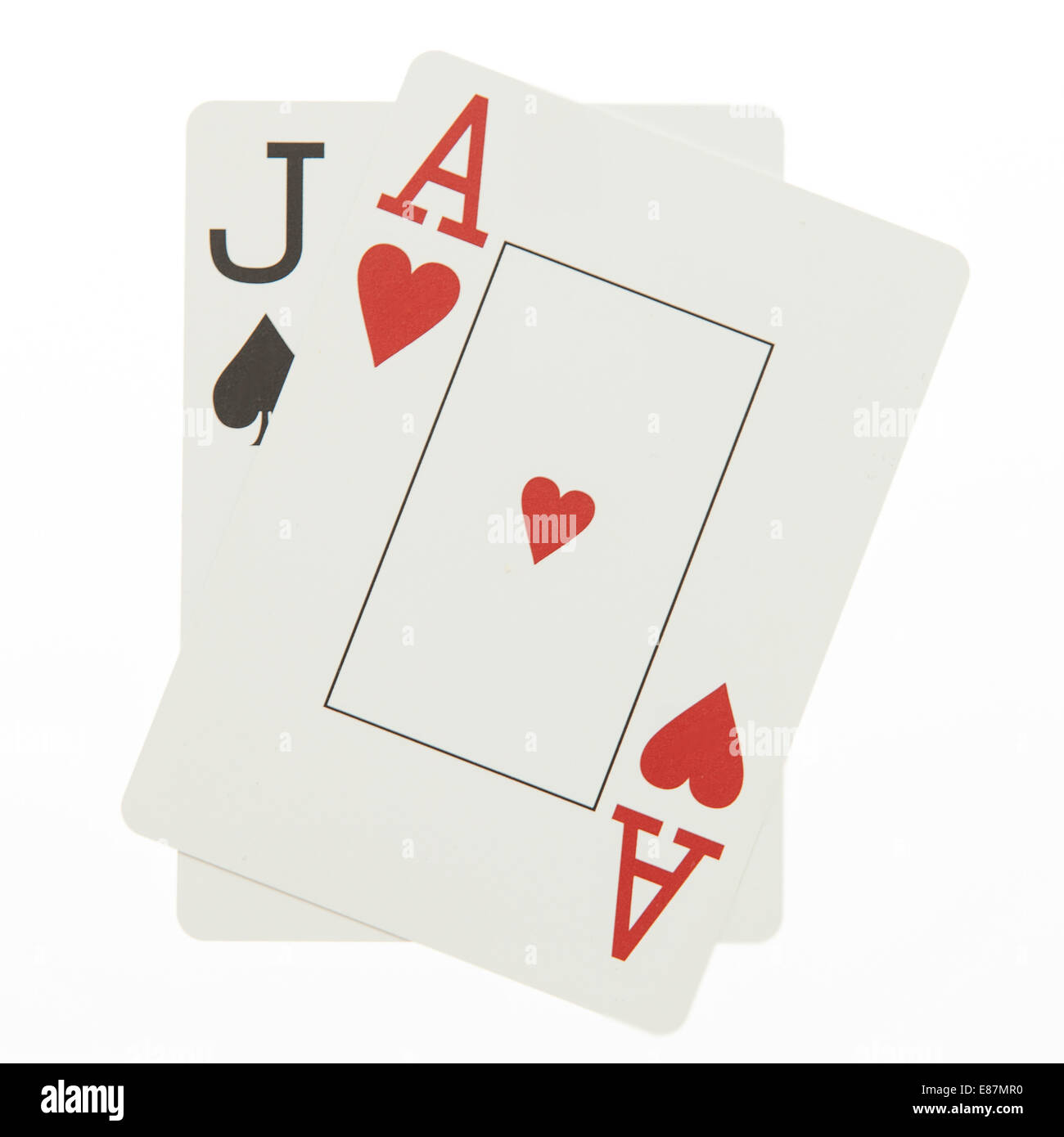 La main de Blackjack avec casino Banque D'Images