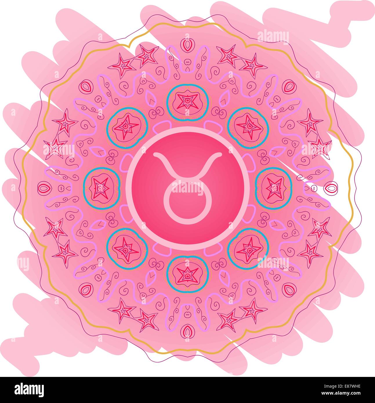 Le signe du zodiaque taureau (taurus) pink Illustration de Vecteur