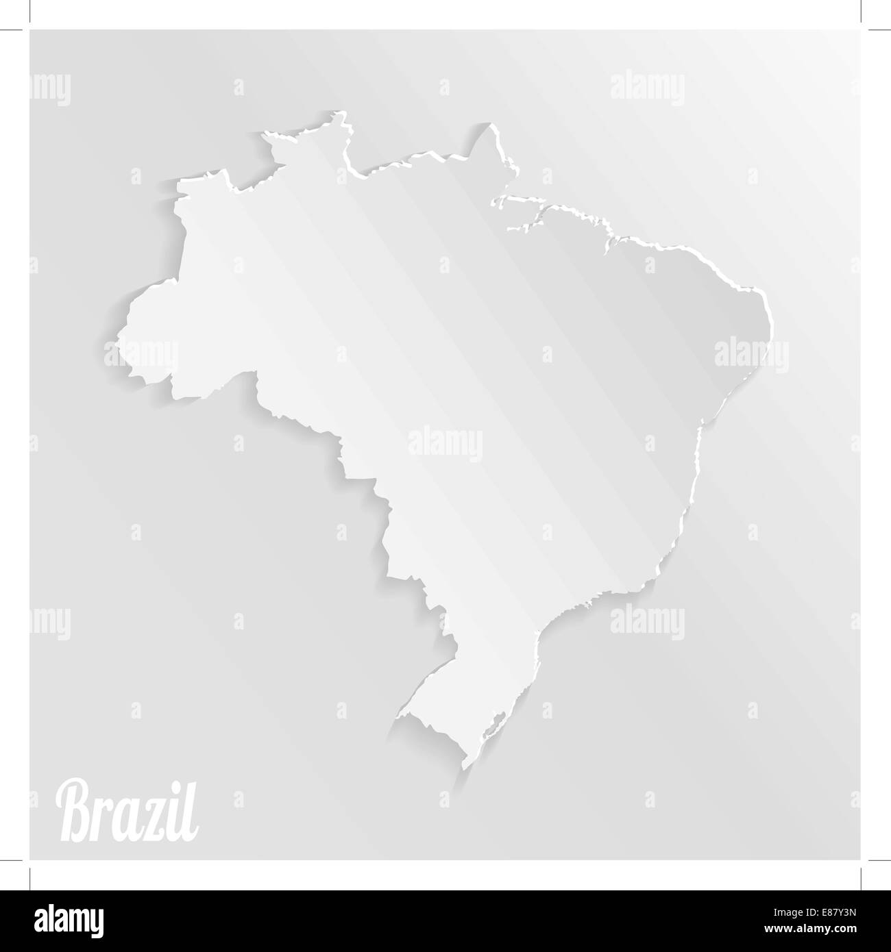 Carte en papier de Brésil Illustration de Vecteur