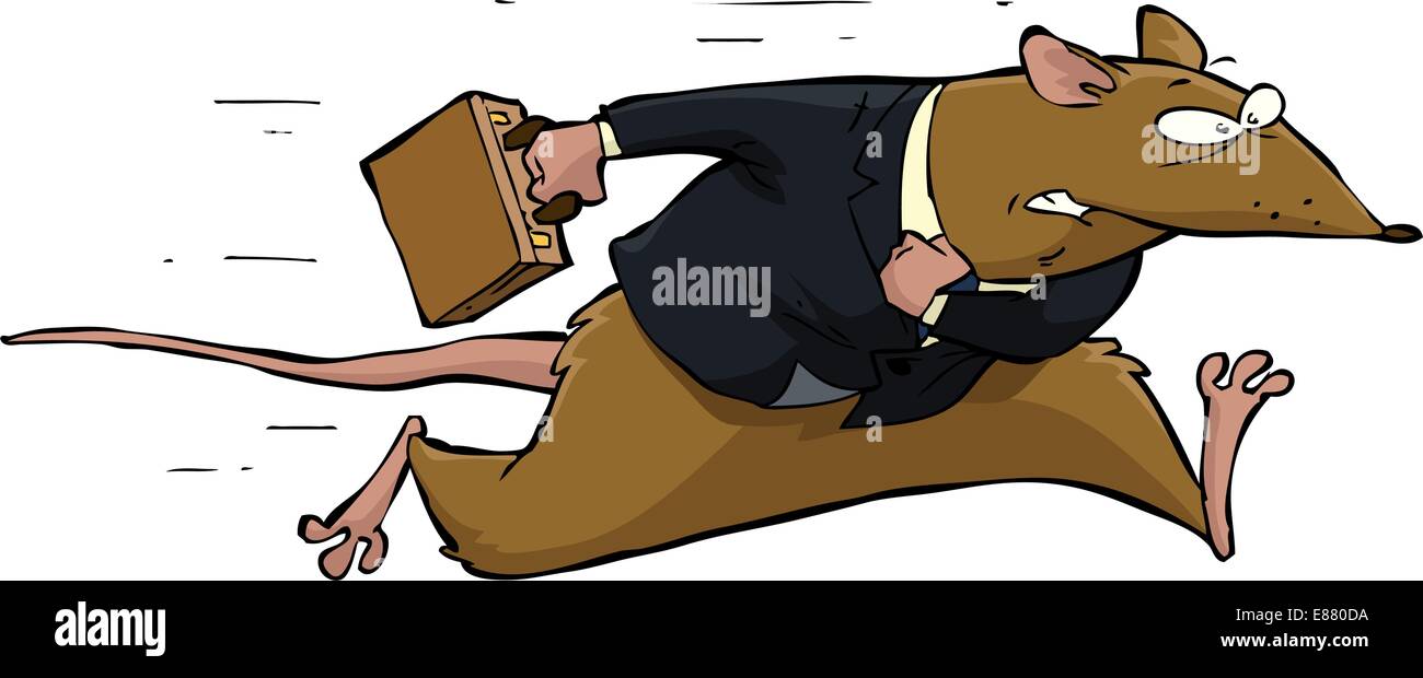 Rat fonctionne sur un fond blanc vector illustration Illustration de Vecteur