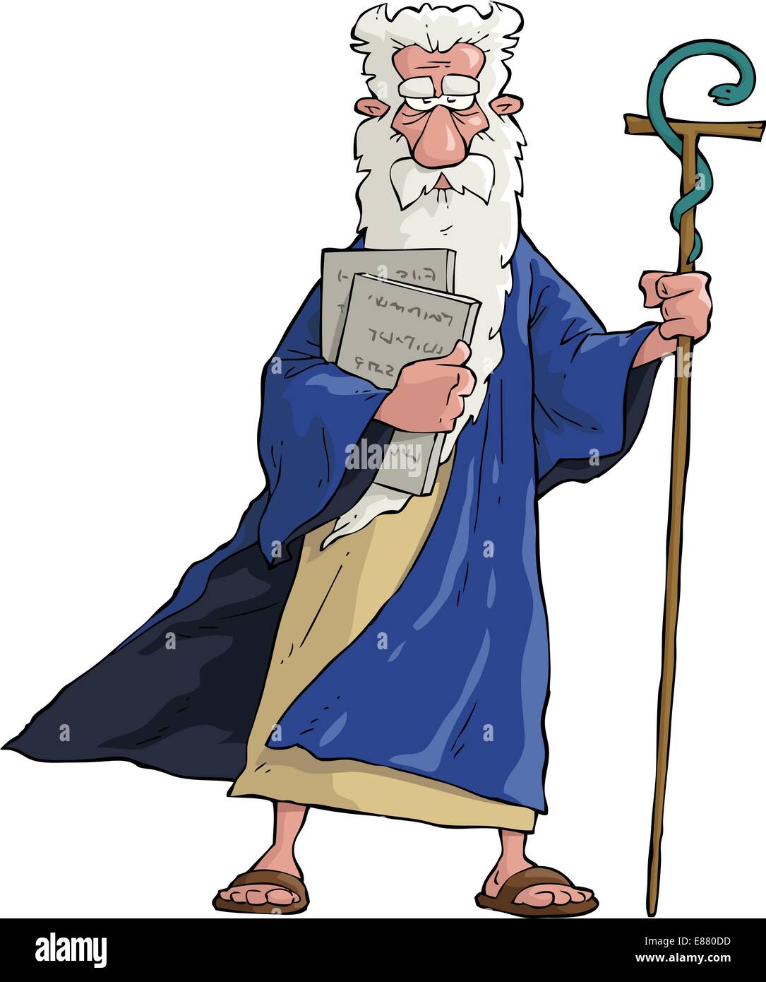 Moïse avec son personnel et les tablettes vector illustration Illustration de Vecteur