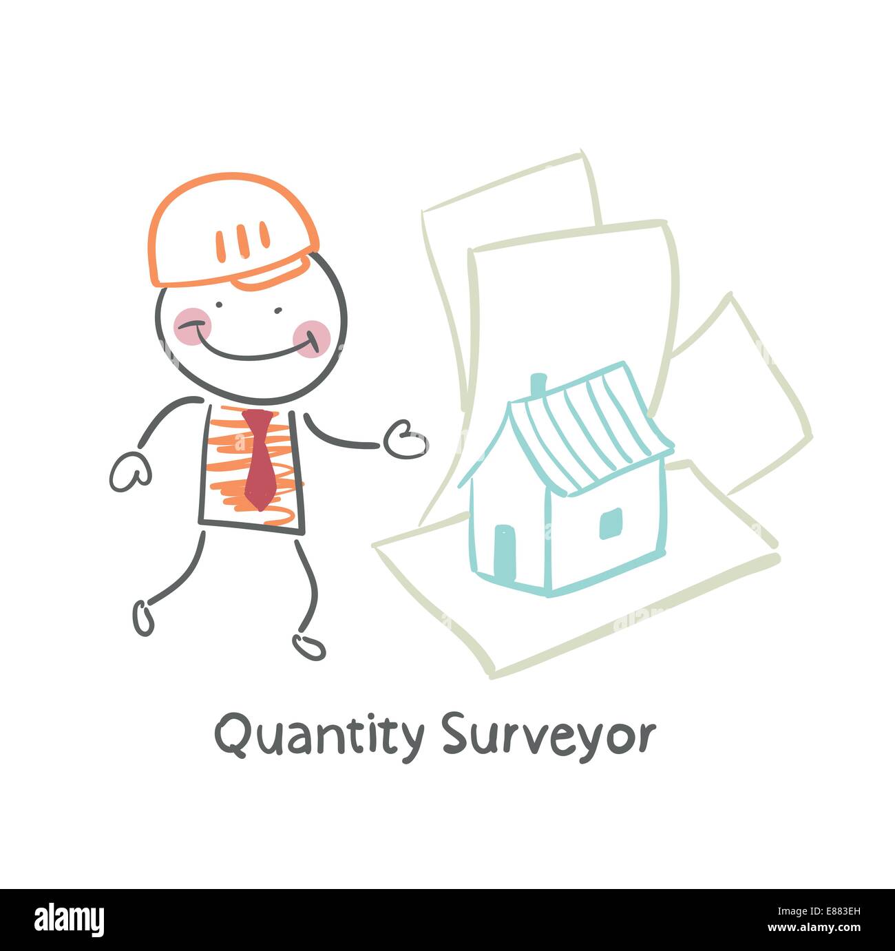 Métreur design house sur papier Illustration de Vecteur