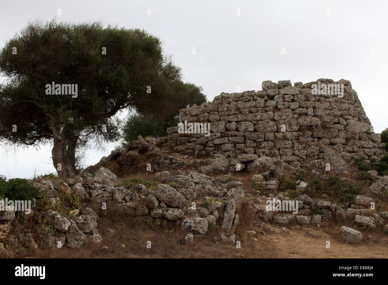 Talati de Dalt site préhistorique, Minorque, Iles Baléares, Espagne Banque D'Images