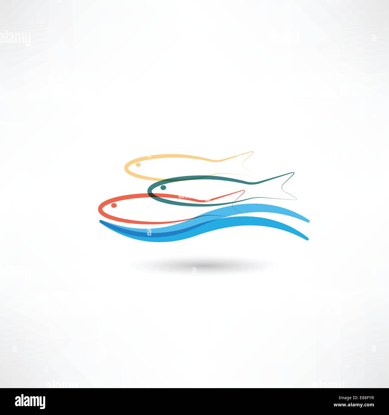 L'icône trois poissons Illustration de Vecteur