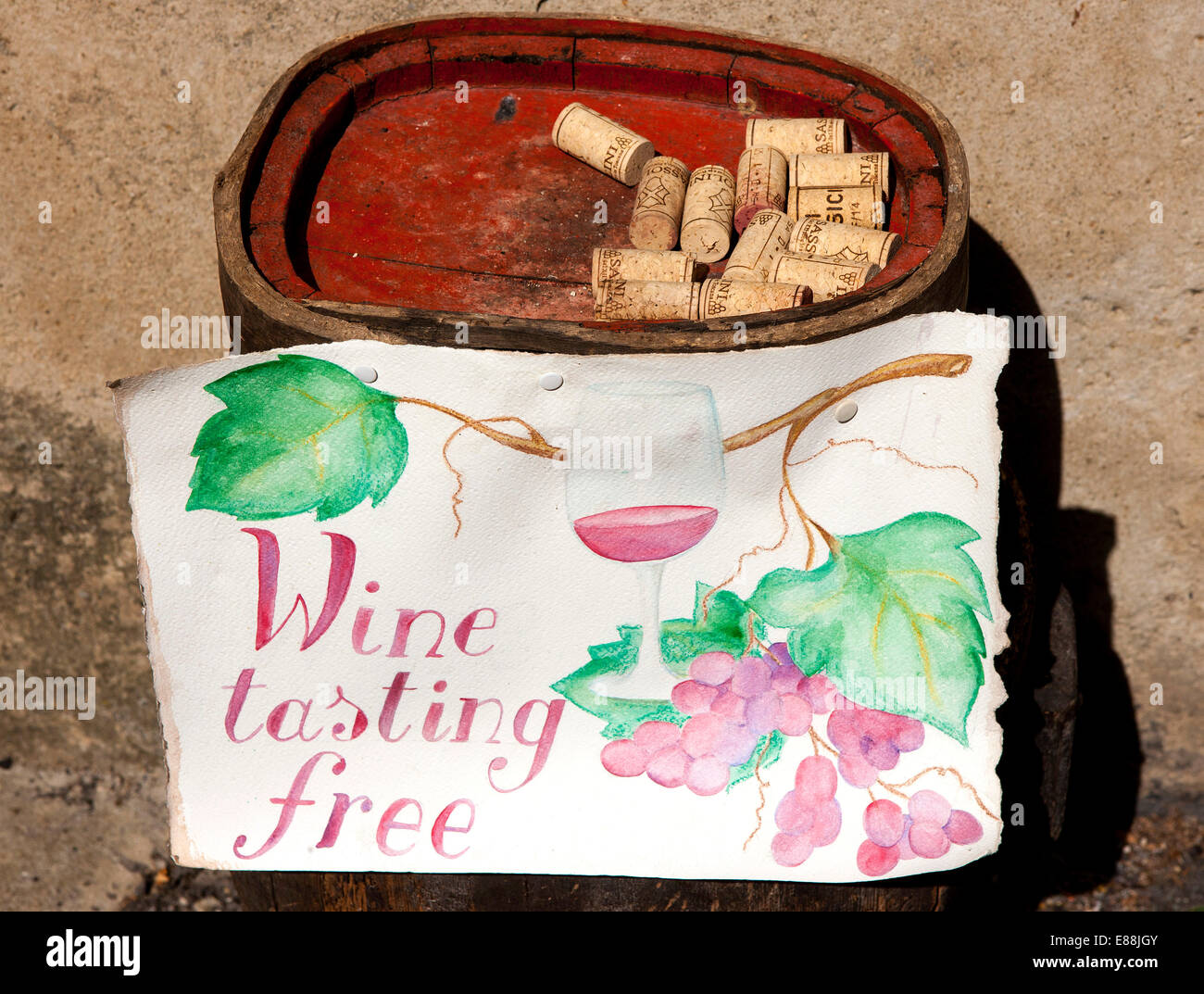 Inscrivez-dégustation de vin Toscane Italie Banque D'Images