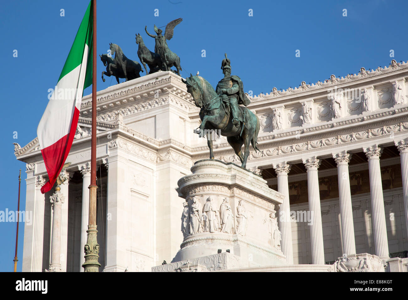 L'Altare della Patria aussi connu comme le Monumento Nazionale a Vittorio Emanuele II est une controve Banque D'Images