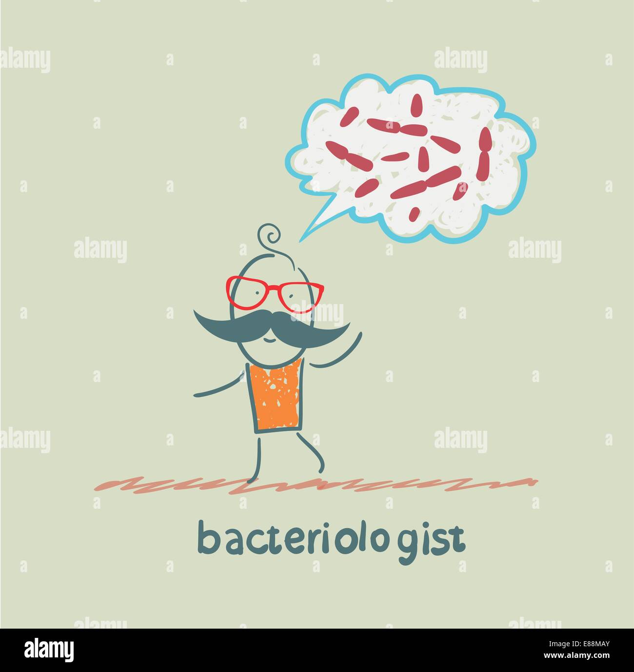 Pense à bactériologiste germes Illustration de Vecteur