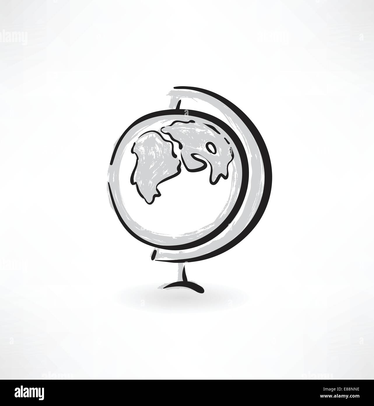 L'icône grunge globe Illustration de Vecteur