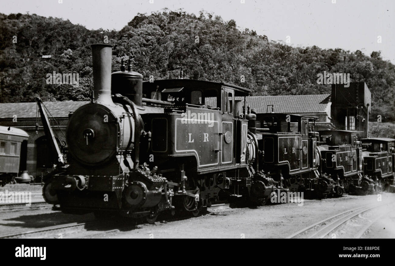 Rack orienté sur les locomotives de chemin de fer à crémaillère Petropolis Brésil. Au moment où la ligne était exploitée par la Leopoldina de fer. Banque D'Images