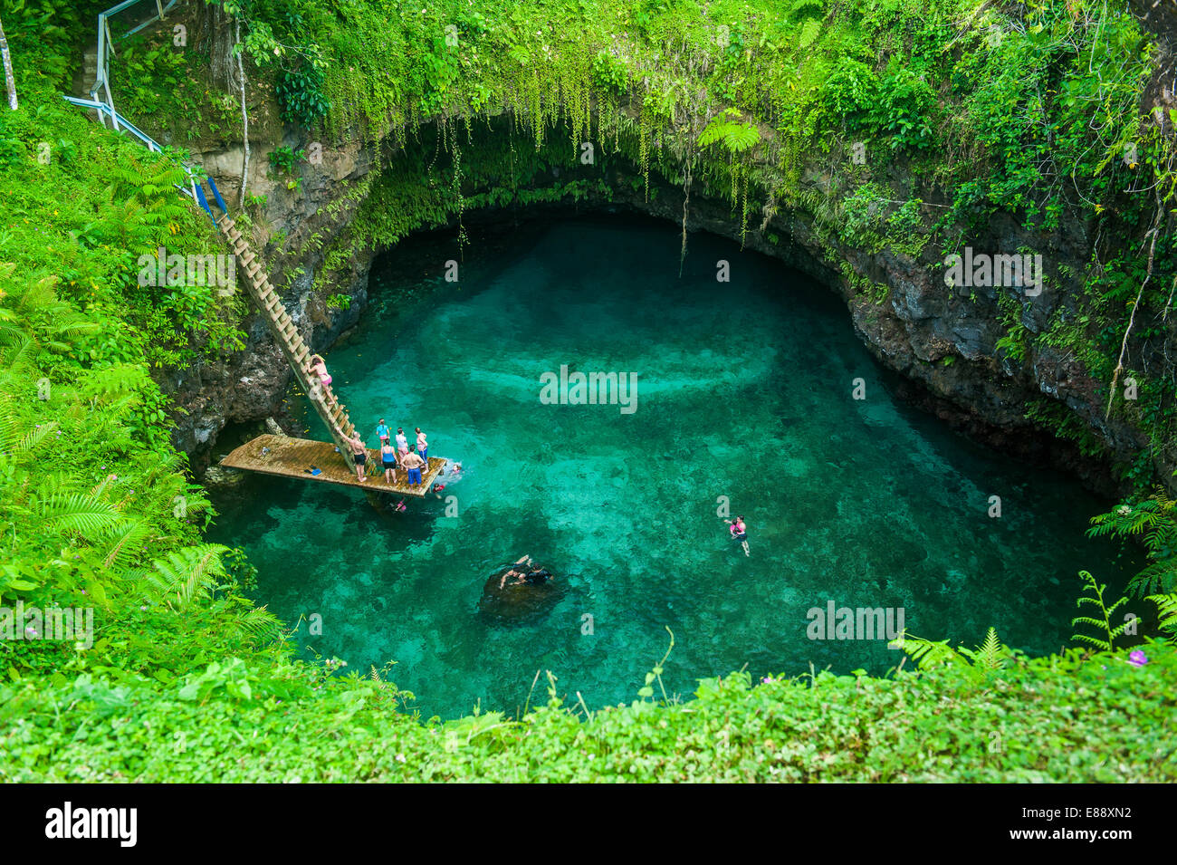 À l'océan d'Upolu tranchée Sua, Samoa, du Pacifique Sud, du Pacifique Banque D'Images