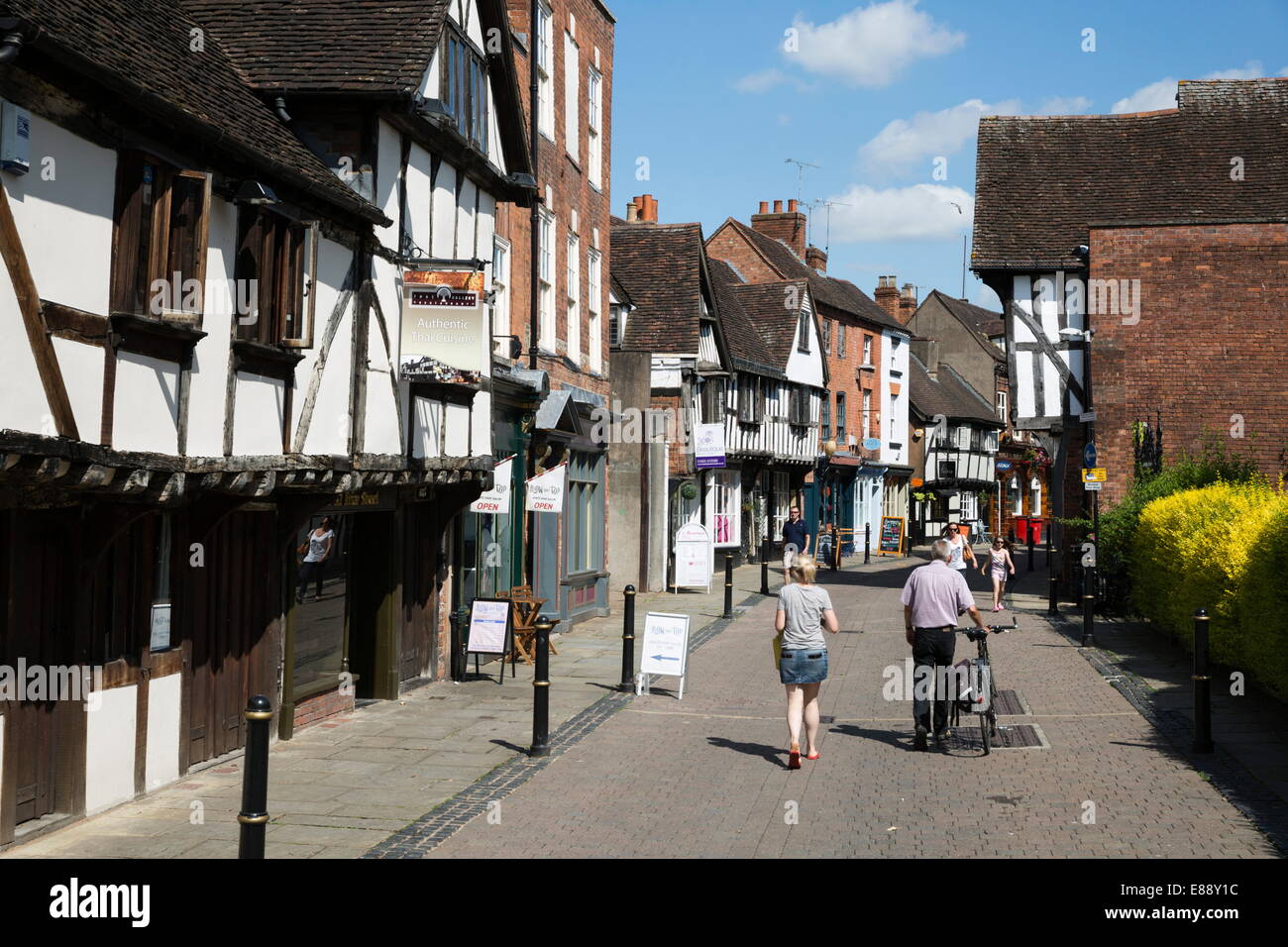 Maisons anciennes à colombages, Friar Street, Worcester, Worcestershire, Angleterre, Royaume-Uni, Europe Banque D'Images