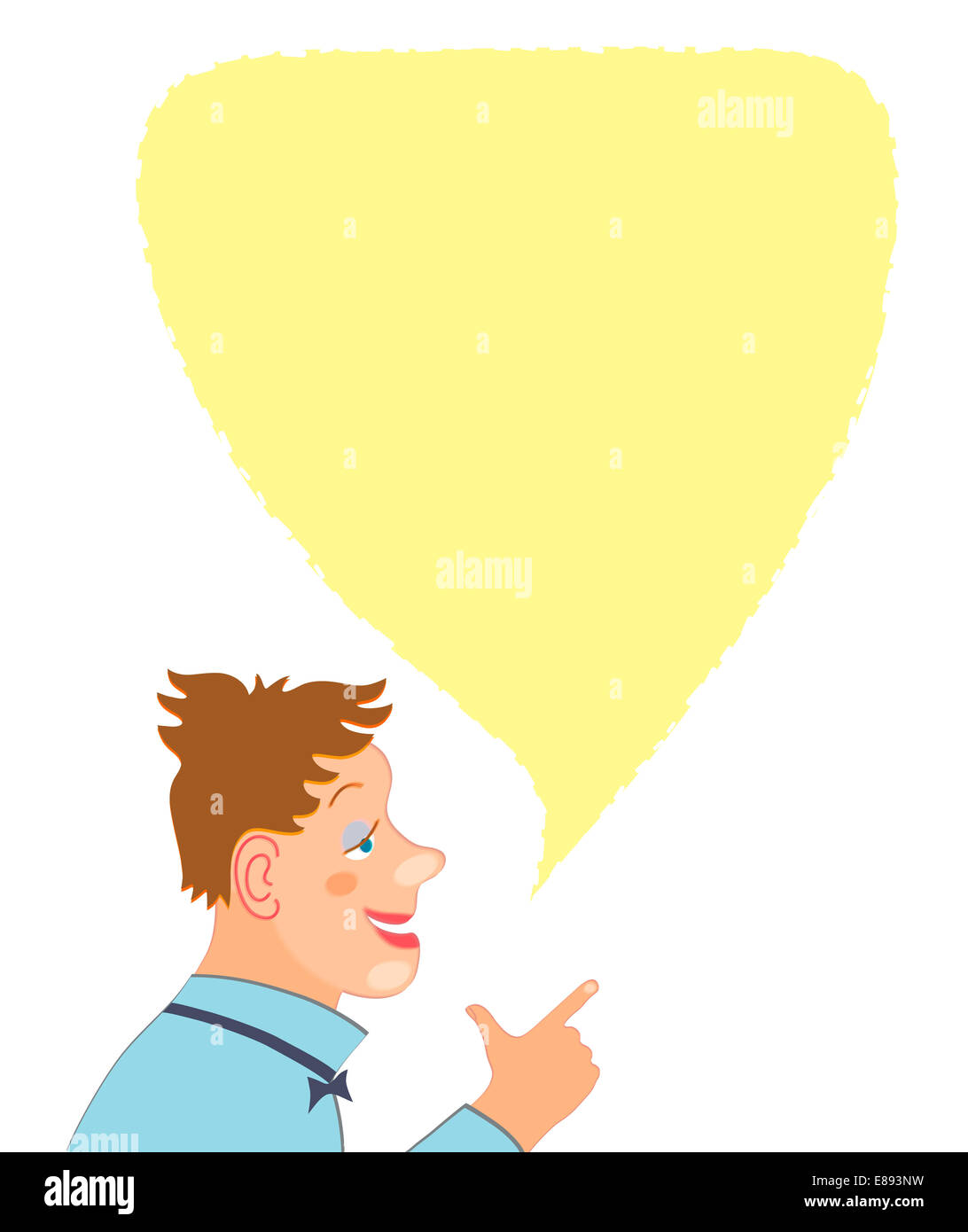 Jeune homme personnage portrait with speech bubble Banque D'Images