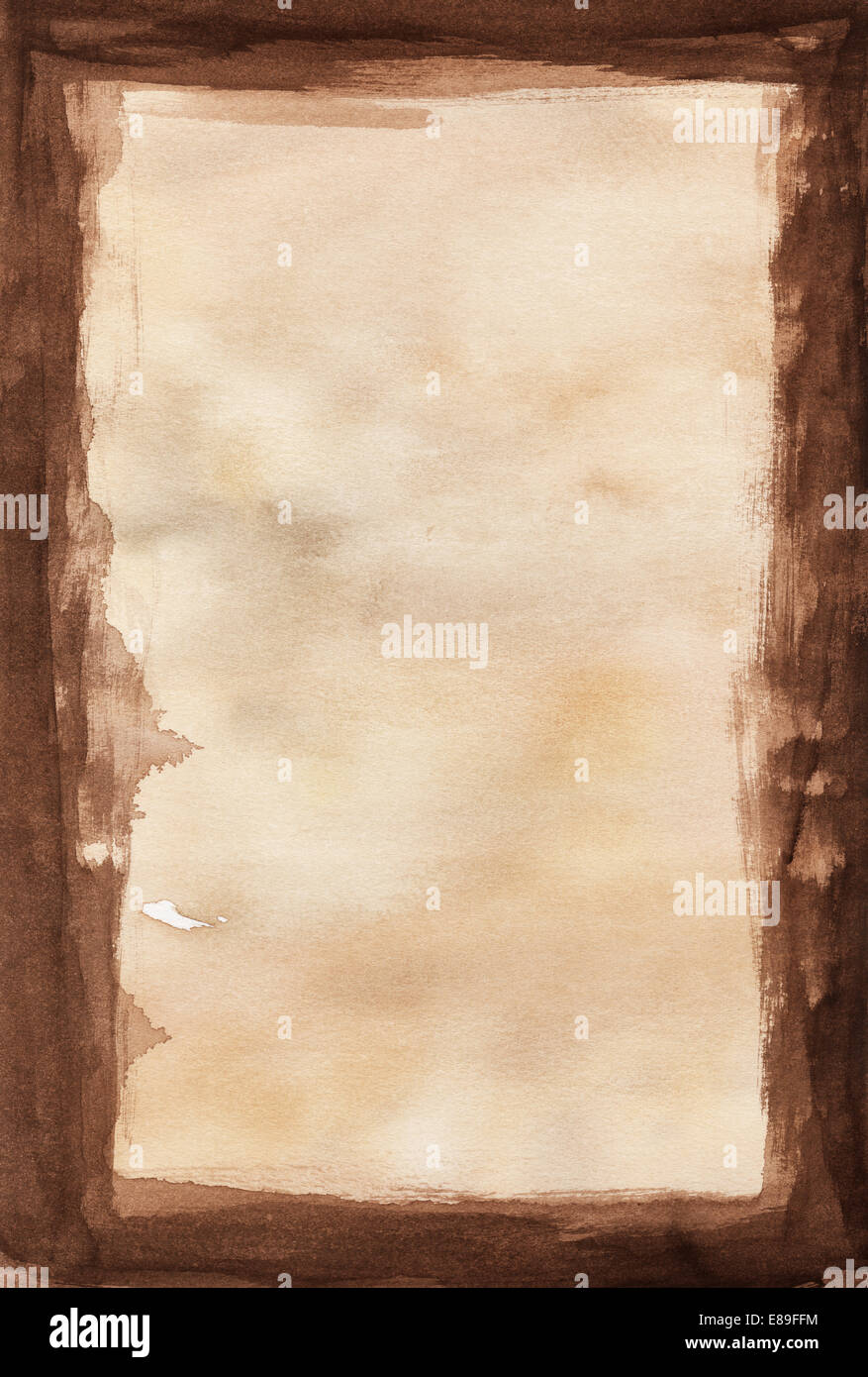 Brown frame aquarelle Banque D'Images