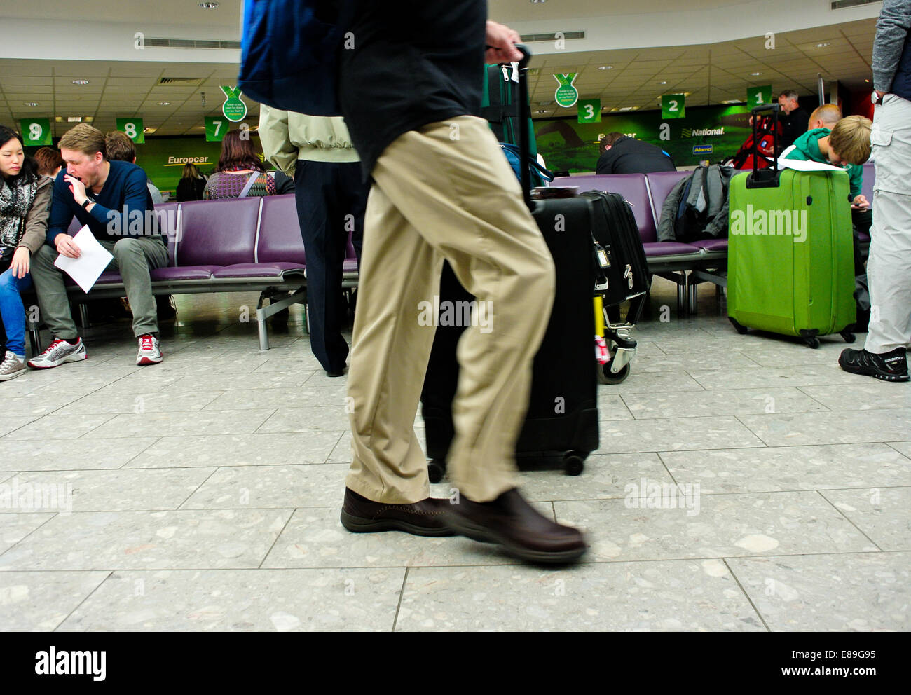 Déménagement passager par l'aéroport d'Édimbourg Banque D'Images