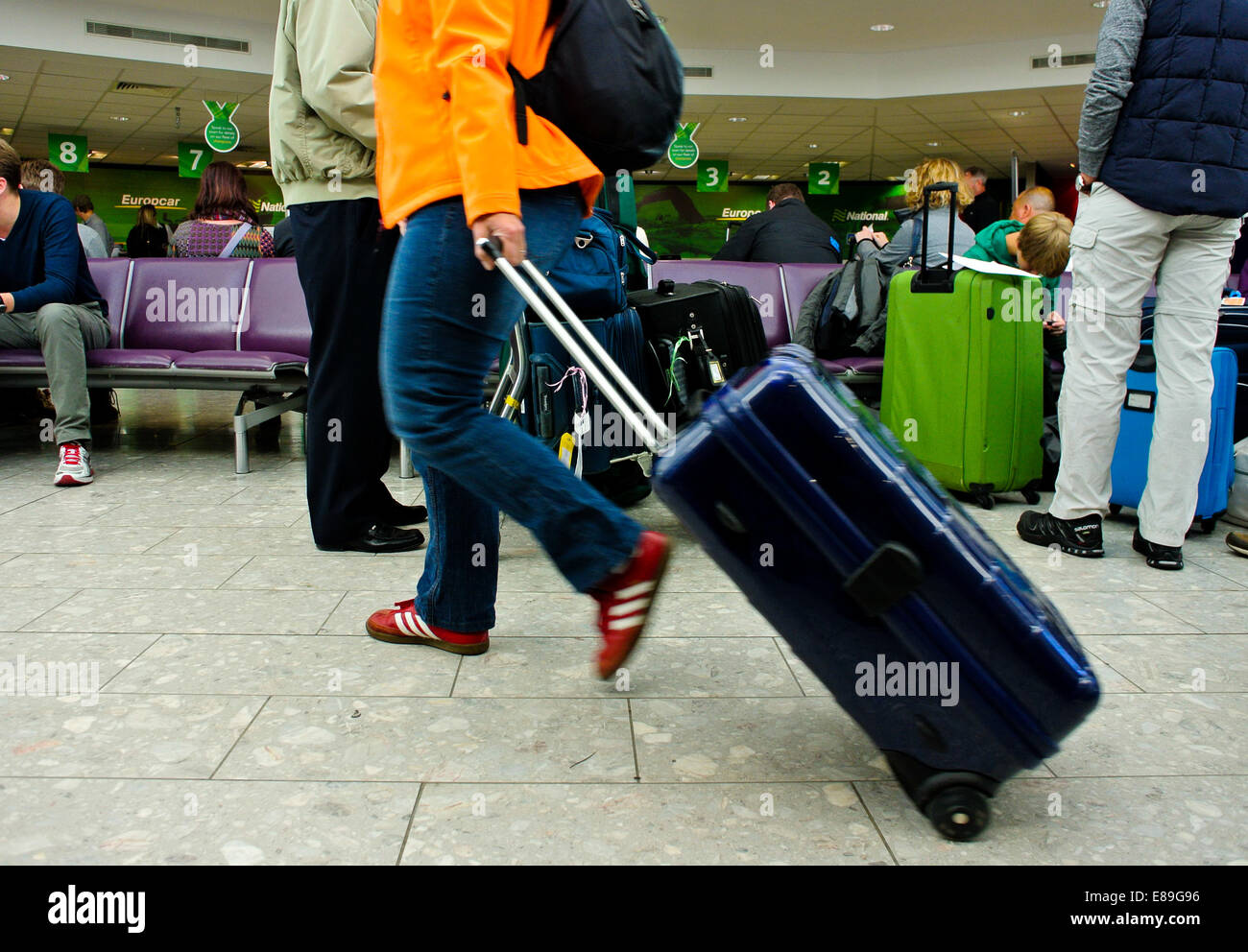 Déménagement passager par l'aéroport d'Édimbourg Banque D'Images