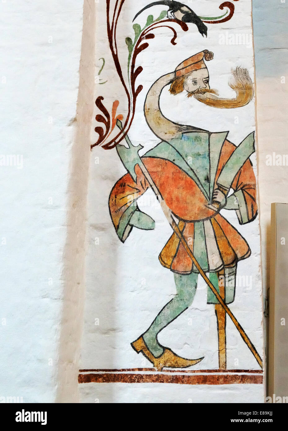 Fresque médiévale, la cathédrale d'Aarhus, Aarhus, Danemark 140817 62353  Banque D'Images