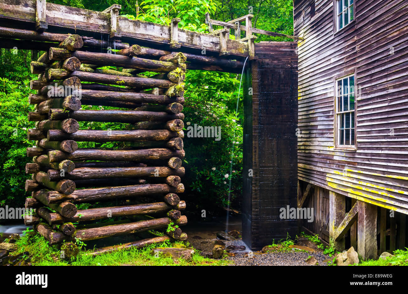 Mingus Mill, à Great Smoky Mountains National Park, Caroline du Nord. Banque D'Images