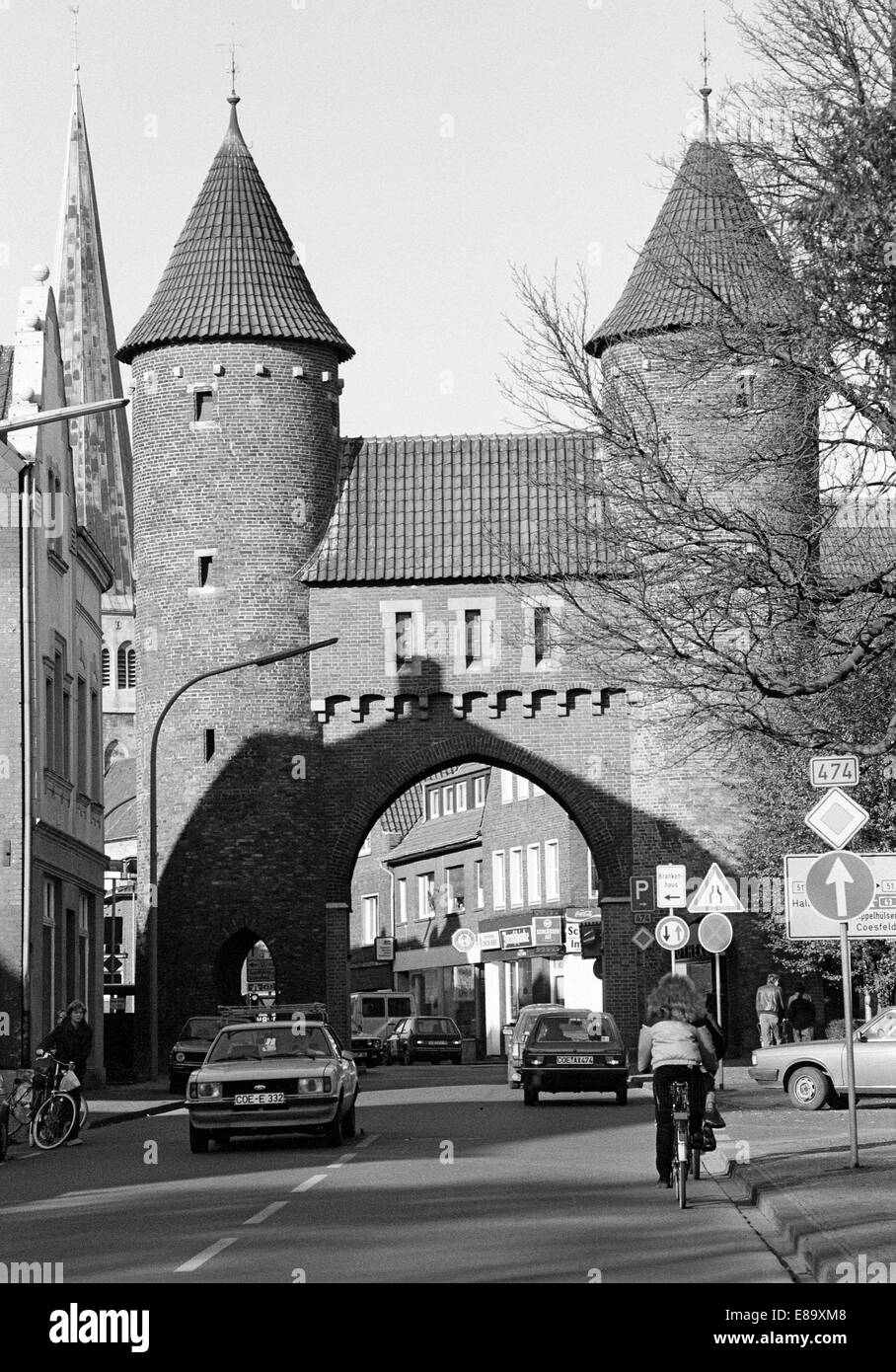 Achtziger Jahre, Guinée, Luedinghauser Stadtbefestigung Tor dans Duelmen, Naturpark Hohe Mark-Westmuensterland, Nordrhein-Westfalen Banque D'Images