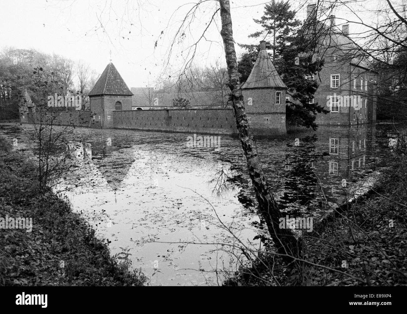 Achtziger Jahre, Wasserburg Haus Welbergen dans Ochtrup-Welbergen, Münster, Allemagne Banque D'Images