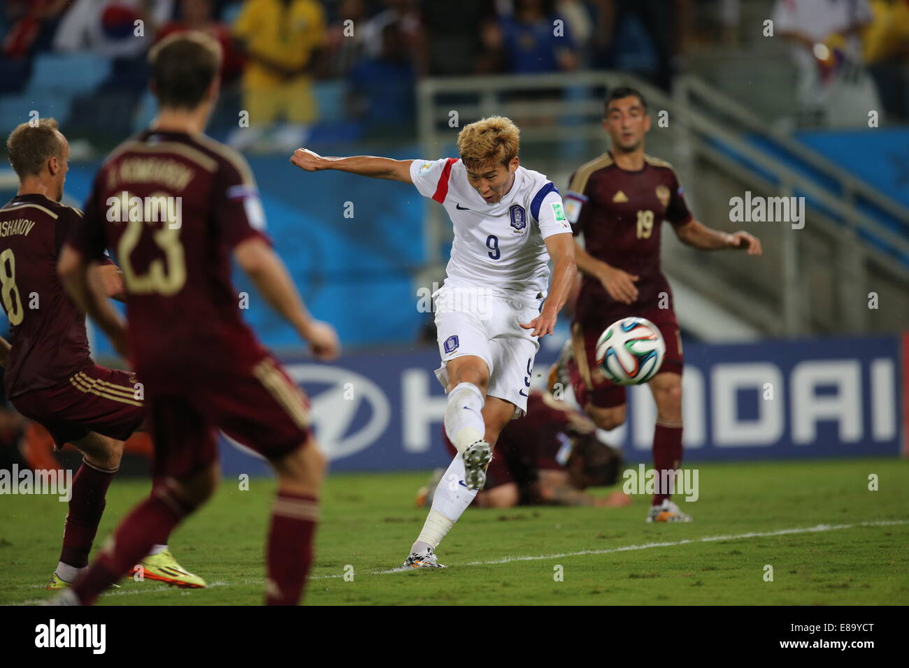 Ha Daesung de la Corée du Sud. La Corée du Sud, la Russie v match de groupe. Coupe du Monde de la FIFA, Brésil 2014. Arena Pantanal Cuiaba. 17 Juin 2014 Banque D'Images