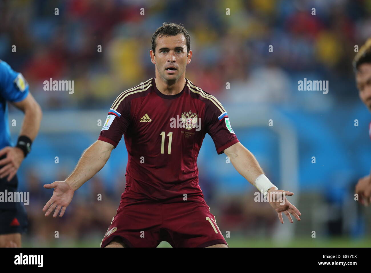 Aleksandr Kerzhakov de la Russie. La Corée du Sud, la Russie v match de groupe. Coupe du Monde de la FIFA, Brésil 2014. Arena Pantanal Cuiaba. 17 juin 201 Banque D'Images