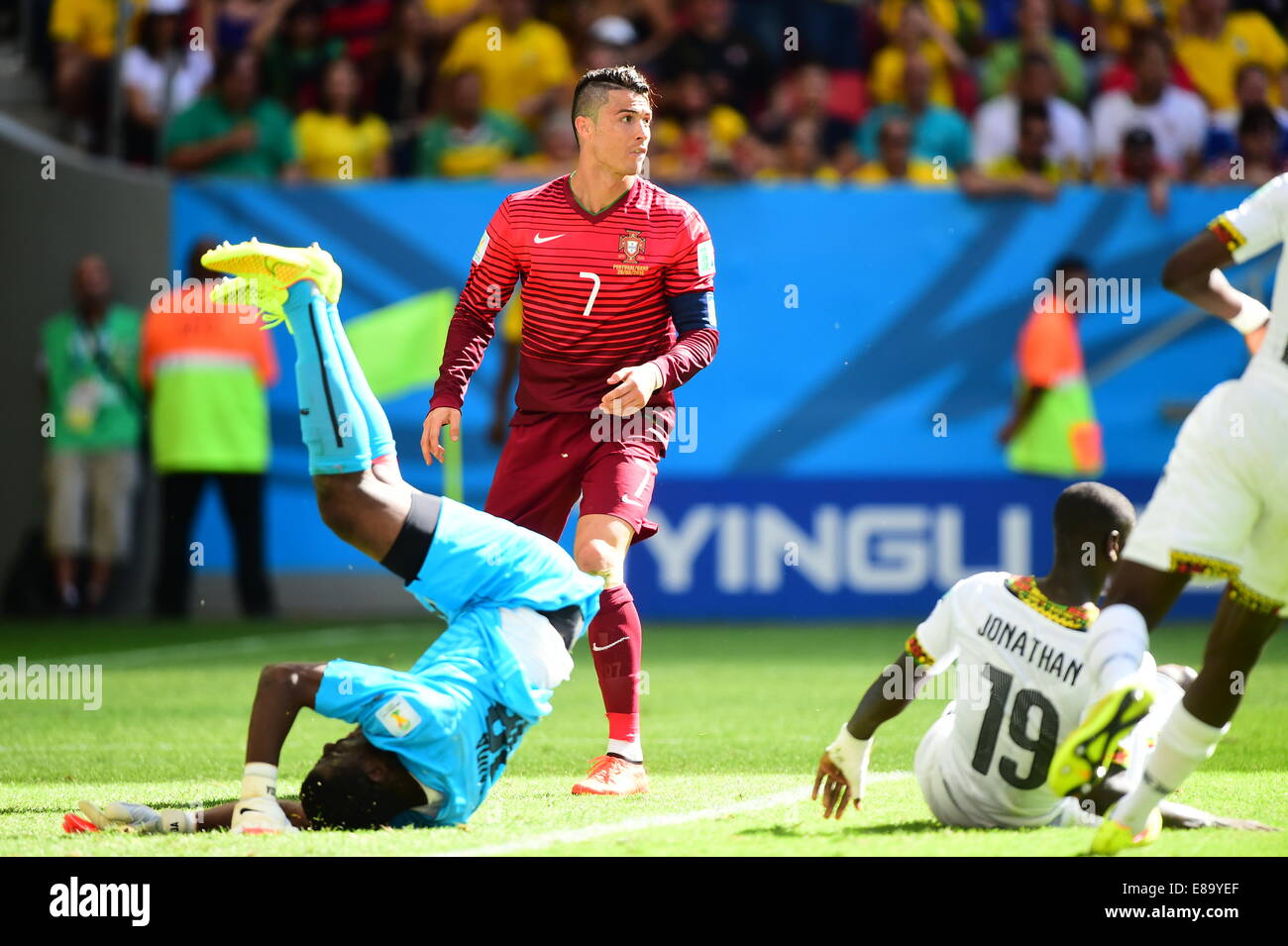 Cristiano Ronaldo du Portugal. Portugal / Ghana, match de Coupe du Monde de la FIFA, Brésil 2014. Stade national de Brasilia. 26 juin 201 Banque D'Images