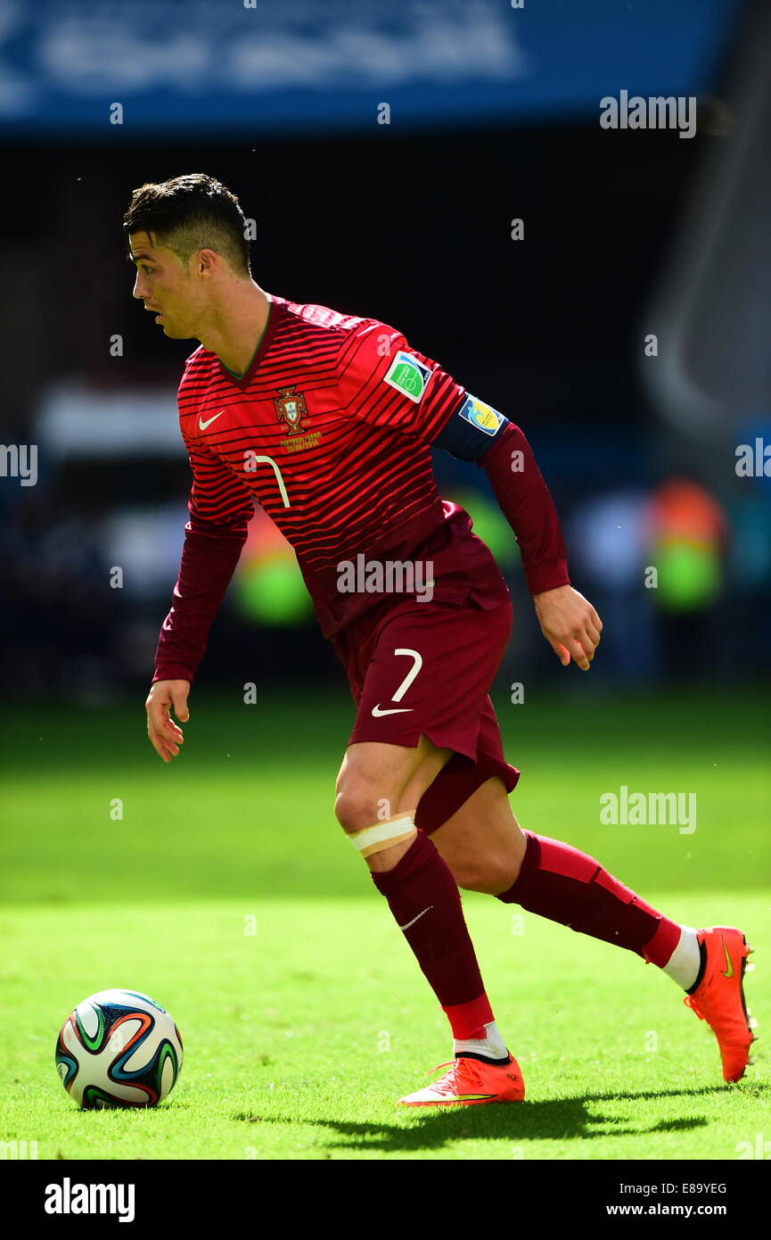 Cristiano Ronaldo du Portugal. Portugal / Ghana, match de Coupe du Monde de la FIFA, Brésil 2014. Stade national de Brasilia. 26 juin 201 Banque D'Images