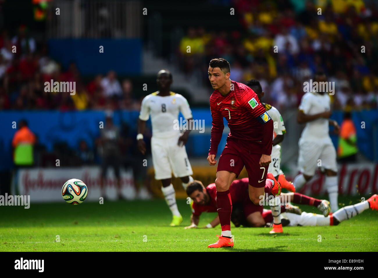 Cristiano Ronaldo du Portugal. Portugal / Ghana, match de Coupe du Monde de la FIFA, Brésil 2014. Stade national de Brasilia. 26 juin 201 Banque D'Images