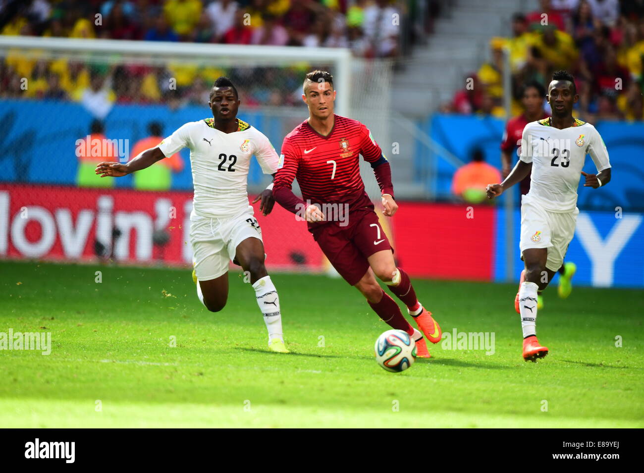 Cristiano Ronaldo du Portugal. Portugal / Ghana, match de Coupe du Monde de la FIFA, Brésil 2014. Stade national de Brasilia. 26 juin 201 Banque D'Images