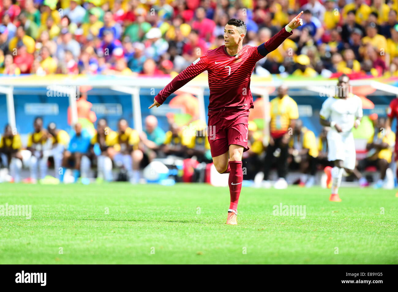 Cristiano Ronaldo du Portugal. Portugal / Ghana, match de Coupe du Monde de la FIFA, Brésil 2014. Stade national de Brasilia. 26 juin 201 Banque D'Images