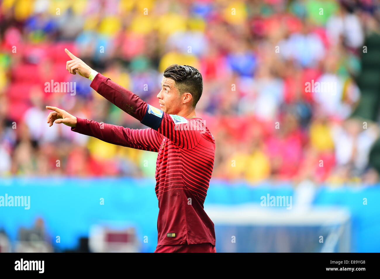 Cristiano Ronaldo du Portugal. Portugal / Ghana, match de Coupe du Monde de la FIFA, Brésil 2014. Stade national de Brasilia. 26 juin 201 Banque D'Images