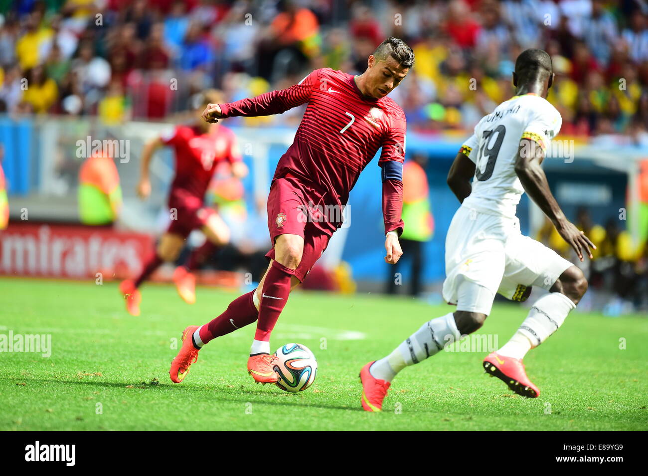 Cristiano Ronaldo du Portugal. Portugal / Ghana, match de Coupe du Monde de la FIFA, Brésil 2014. Stade national de Brasilia. 26 juin 201 Banque D'Images