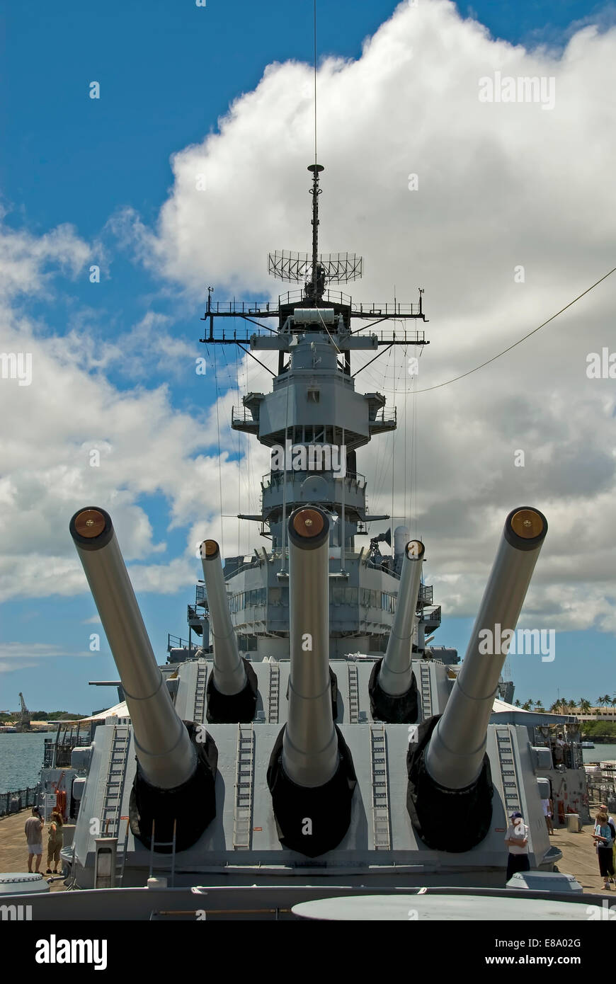 Le cuirassé USS Missouri, Pearl Harbor, Oahu, Hawaii, United States Banque D'Images