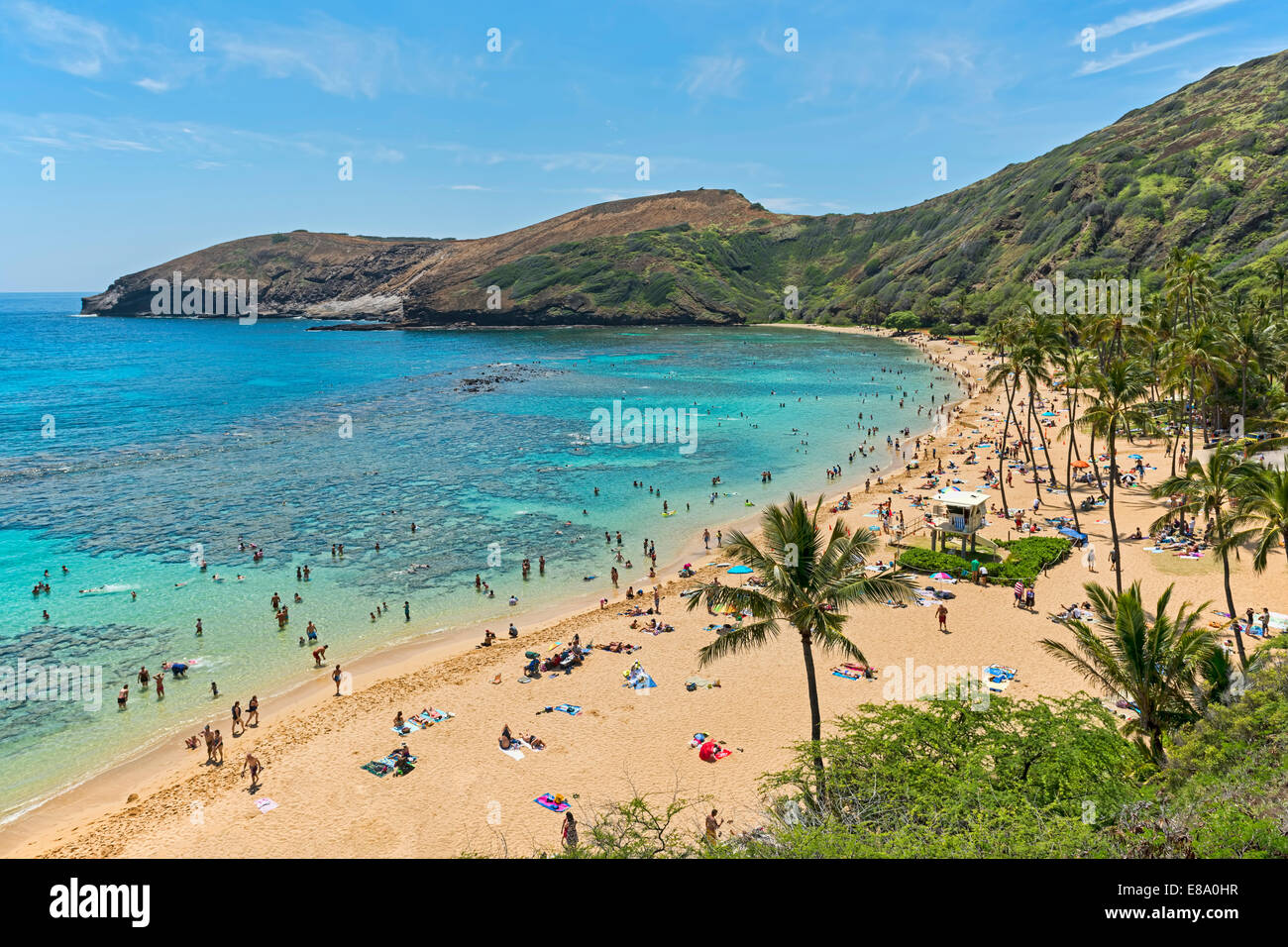Hanauma Bay, Beach, Oahu, Hawaii, United States Banque D'Images