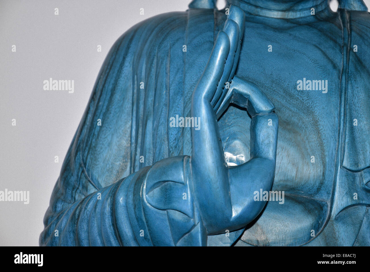 La main de Bouddha bleu Banque D'Images