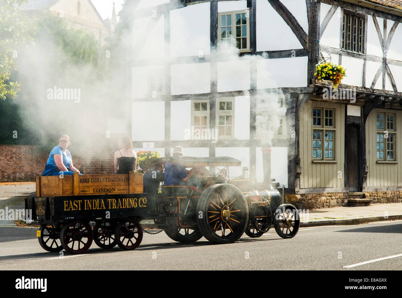 Moteur à vapeur Road rally, Tewkesbury, Cotswolds, Gloucestershire, Royaume-Uni Banque D'Images