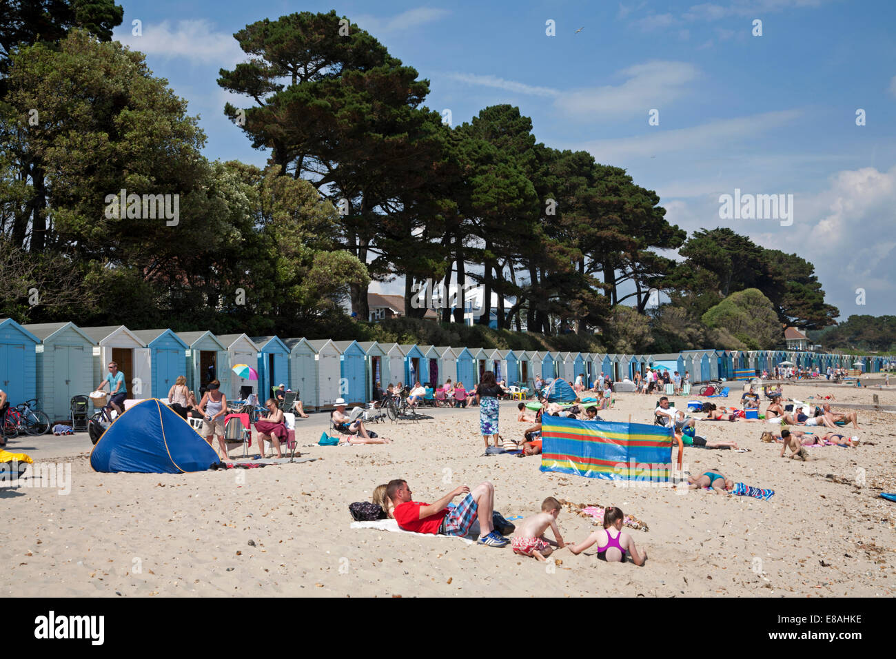 Avon Beach mudeford christchurch dorset angleterre Banque D'Images