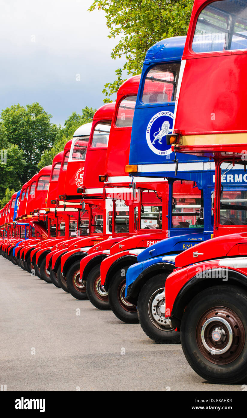 Routemasters emblématique à leur 60e anniversaire, Finsbury Park, London, UK Banque D'Images