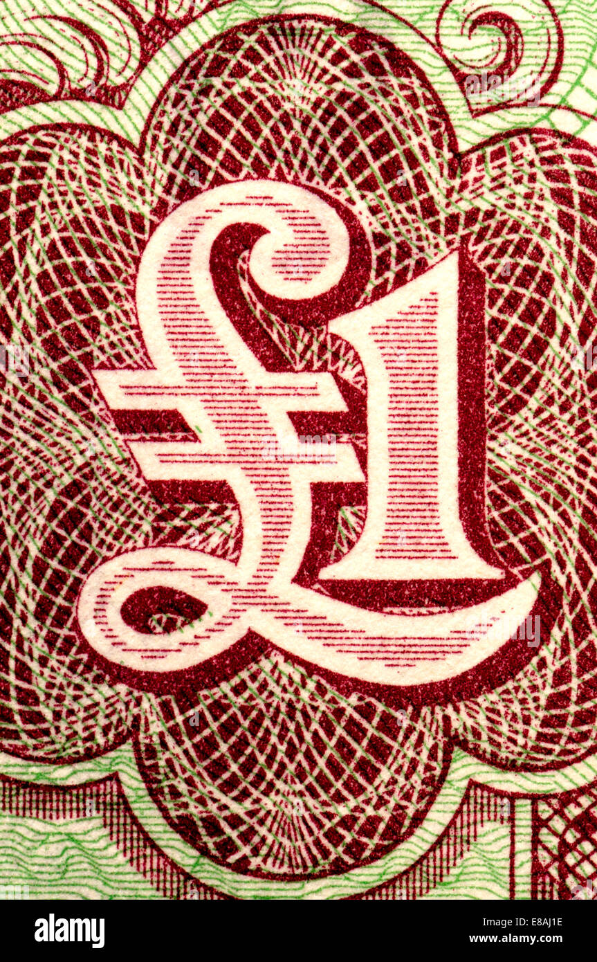 Détail d'un billet de 1 € Forces britanniques / bon de réduction Banque D'Images