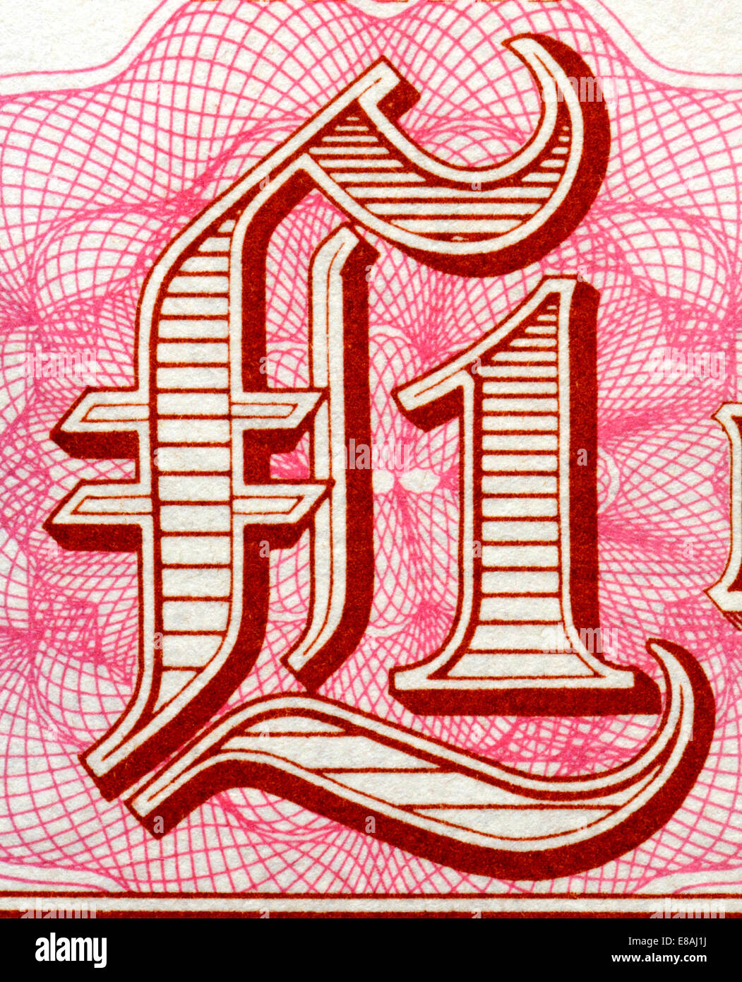 Détail d'un billet de 1 € Forces britanniques / bon de réduction Banque D'Images