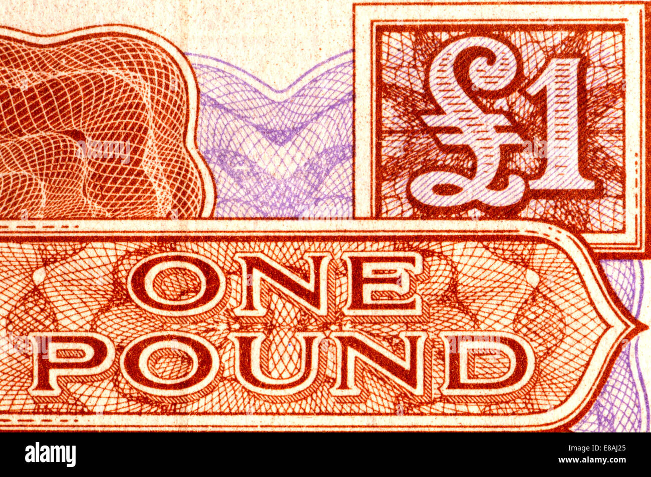 Détail d'un billet de 1 € Forces britanniques / bon de réduction Banque D'Images