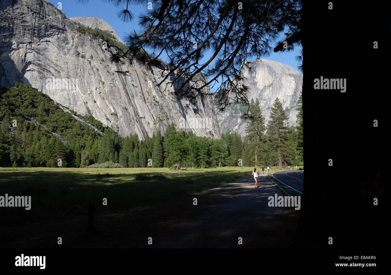 S'exécutant dans Yosemite Park Banque D'Images