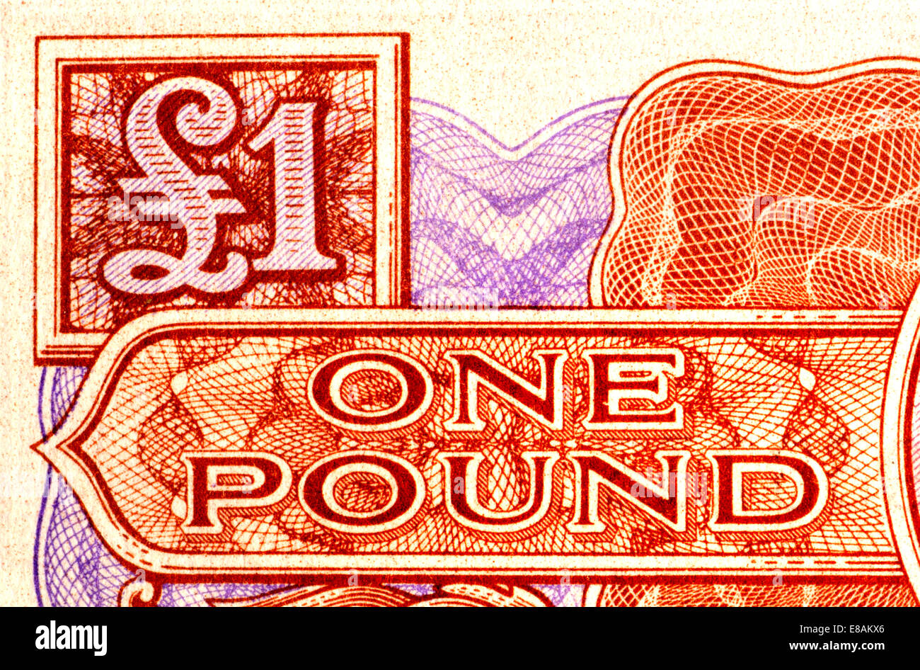 Détail d'un billet de 1 € Forces britanniques / bon de réduction Banque D'Images