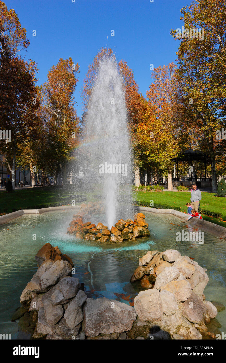 Le parc Zrinjevac Zagreb à fontaine Banque D'Images
