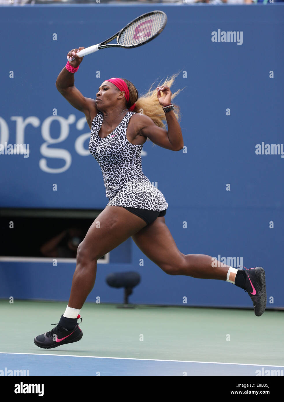 Serena Williams (USA) en action à l'US Open Championships 2014 à New York,USA Banque D'Images