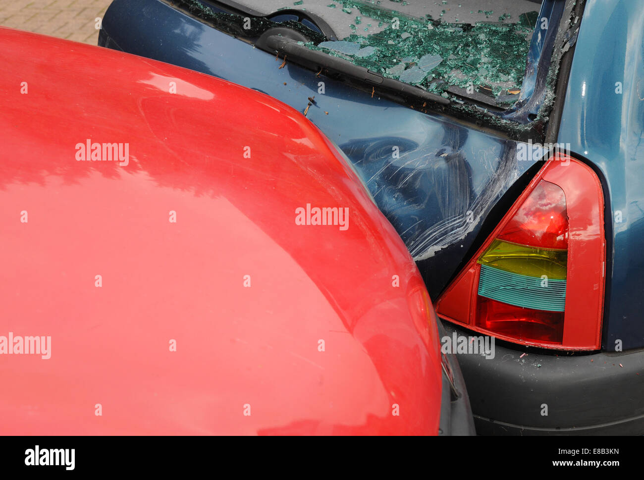 Accident de voiture et les dommages Banque D'Images