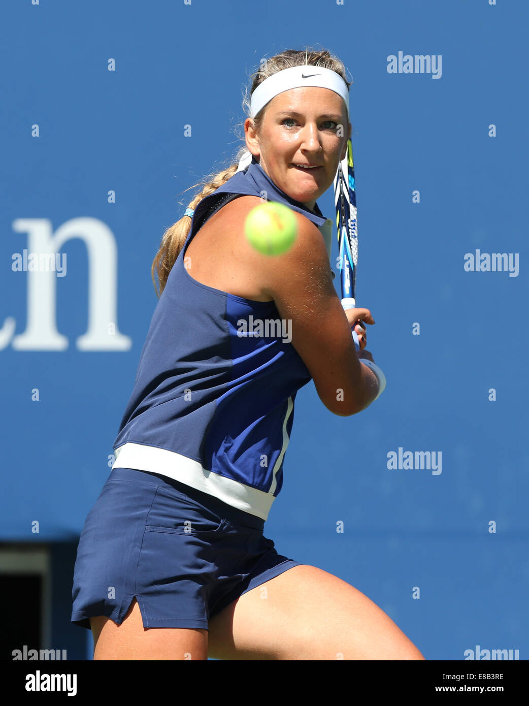 Victoria Azarenka (BLR) en action à l'US Open Championships 2014 à New York,USA. Banque D'Images