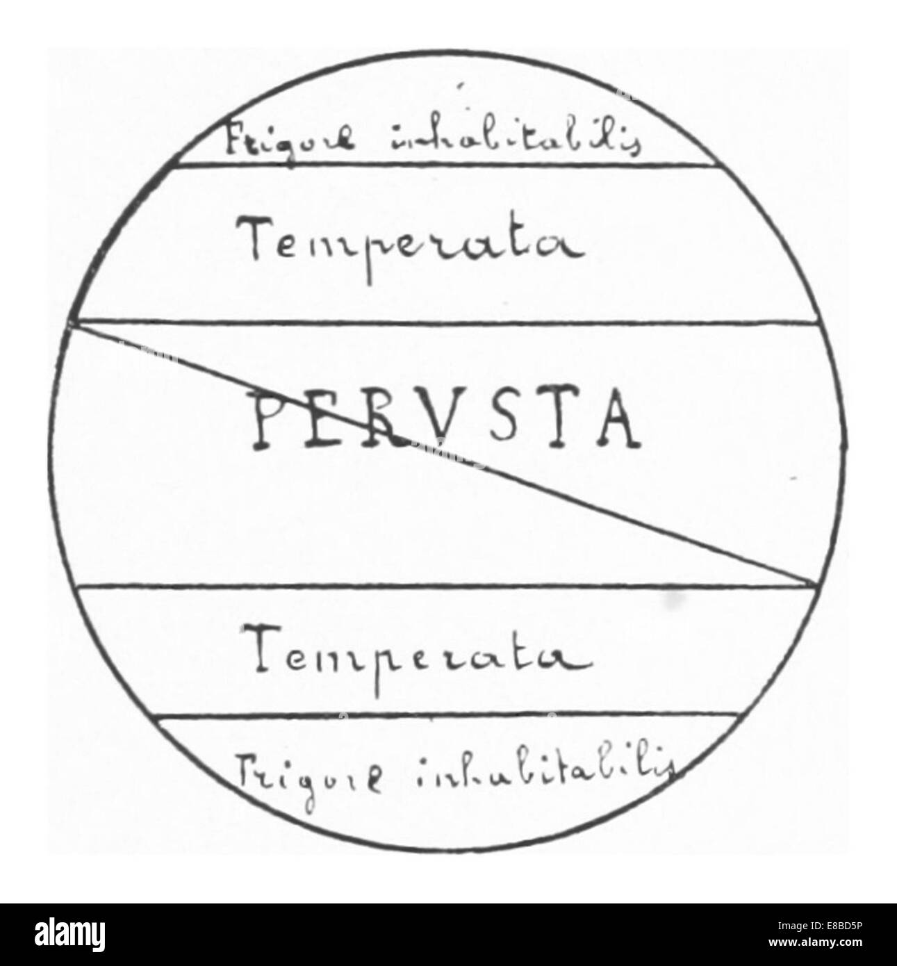 La figure 13 de l’ouvrage de Rainaud de 1893 illustre le système de zones au moyen âge. Il cartographie les divisions territoriales et l'organisation sociétale de l'Europe médiévale à l'époque médiévale. Banque D'Images