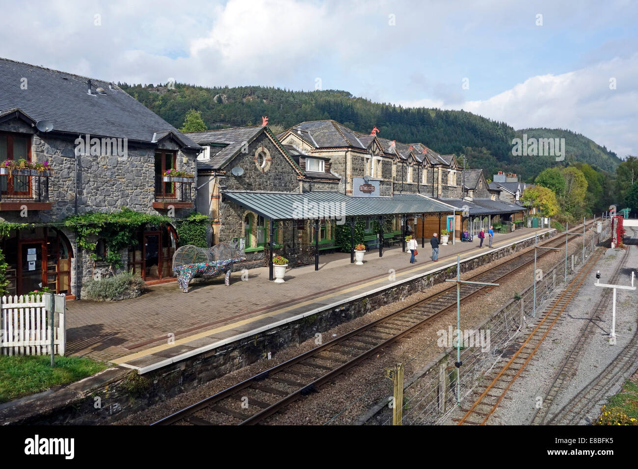 Betswycoed (Betws-Y-coed) station de chemin de fer dans la vallée de Conwy Wales United Kingdom Banque D'Images