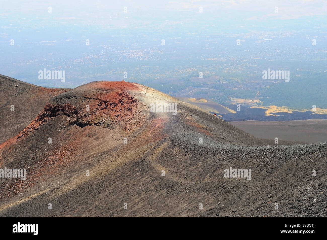 Vue sur le volcan Etna en Sicile près de Catane Banque D'Images